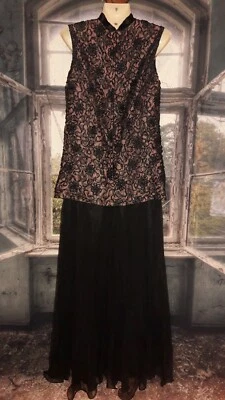 Винтажный 60-х 1970-х Jack Bryan вышитый комбинезон брюки платье очень уникальный - Изображение 1 из 4