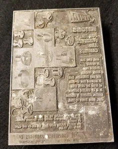 Advertising newspaper printing block for Engineered Products. - Picture 1 of 1