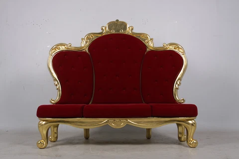 5.5' Red and White Grand Deluxe Santa Throne Cover