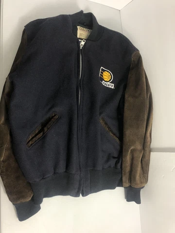 Vintage DeLong Indiana Pacers Wool NBA Varsity Jacket Size XL Made USA Cover