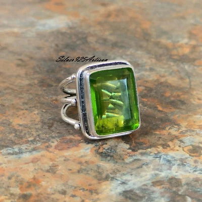 Anillo de peridoto de plata de ley 925, piedras preciosas para hombre, hermoso regalo para anillo SP328 Foto 1 de 4