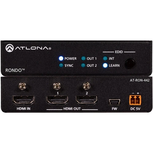 Atlona Rondo 442 4K/HDR 1x2 HDMI Distribution Amplifier - Image 1 of 1