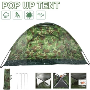 1-2 Man Person Family Camping Waterproof Pop-Up Tent Double Layer Festival Beach - Picture 1 of 16