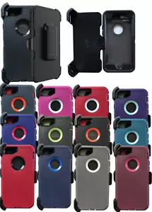 For iPhone 7 & iPhone 8 Defender Case With Belt Clip (Belt Clip Fits Otterbox) - Picture 1 of 39