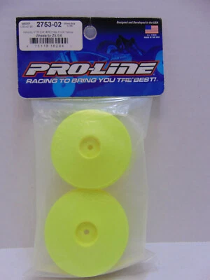 Pro-Line #2753-02 4wd Hex Front YELLOW Velocity VTR 2.4" Wheels for ZX-5/6  NIB - Image 1 of 2