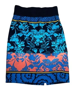 Plenty by Tracy Reese Cotton Blend Knit Colorblock Floral Pencil Skirt.Size 2 - Picture 1 of 10