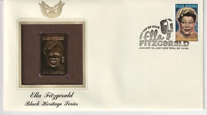 Ella Fitzgerald 22KT Gold Stamp First Day of Issue Jan 10, 2007 - Picture 1 of 4