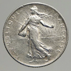 1915 FRANCE Antique Silver 2 Francs French Coin w La Semeuse Sower Woman i93908 - Picture 1 of 3