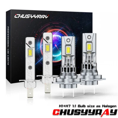 For Chevrolet Optra 2005-2010 4x Combo H1+H7 LED Headlight Kit Hi/Lo Beam Bulbs - Image 1 of 4