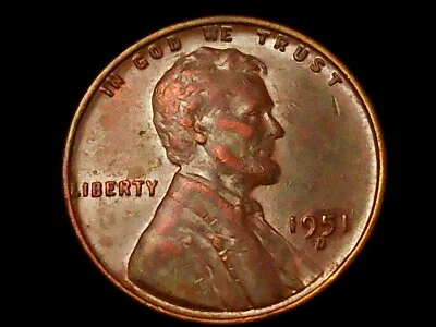 1951-D Lincoln Cent Double Die Obverse! FS# 1c - 021.4! - Image 1 of 4