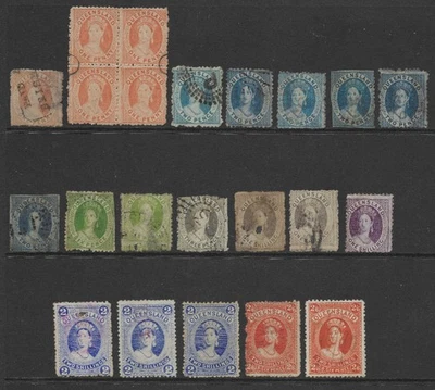 Australian States Queensland Stamp Selection With Chalon Heads Issues (2 Scans) — 第 1/2 张图片