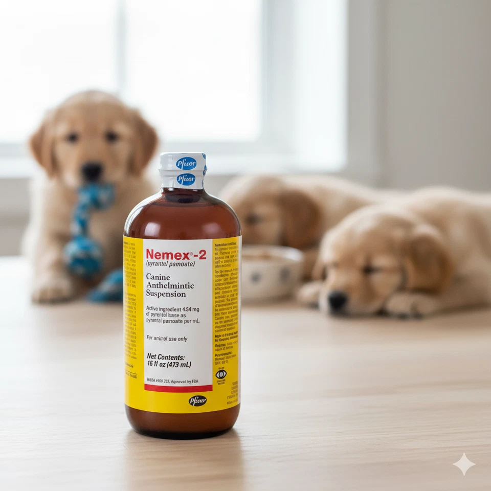 Nemex II Wormer 16 oz. Tratamiento de lombrices intestinales y anquilostomas para perros y cachorros Foto 1 de 4