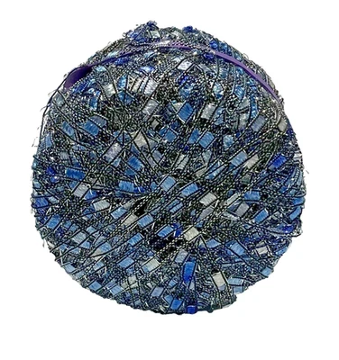 Пряжа Berlini Ladder Ribbon Glitter синяя серебристая - 42 грамма - Изображение 1 из 3