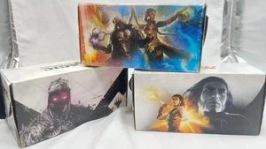 Paquete de 3 cajas de almacenamiento de tarjetas de carga frontal MTG *VACÍAS* como están Magic The Gathering - Imagen 1 de 7