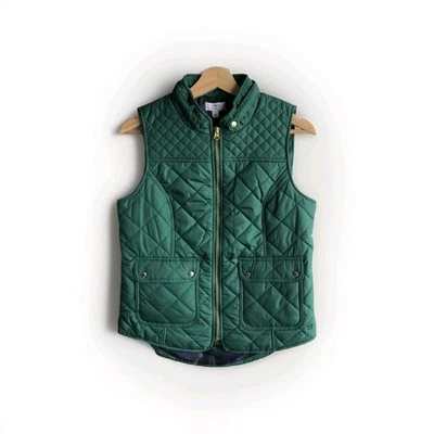 NUEVO CON ETIQUETAS CROWN & IVY Mujer Pequeño Verde Ligero Chaleco Acolchado Cremallera Chaqueta Foto 1 de 4