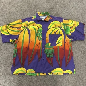 Jams World Mens Hawaiian Shirt Large Vintage Hard To Find Print Fruit Plant L - Picture 1 of 12
