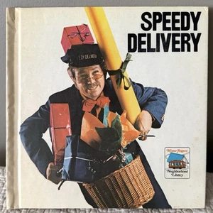 Vtg Mr Speedy Delivery Mister Rogers Neighborhood Library Hardcover Book 1973 - Imagen 1 de 13