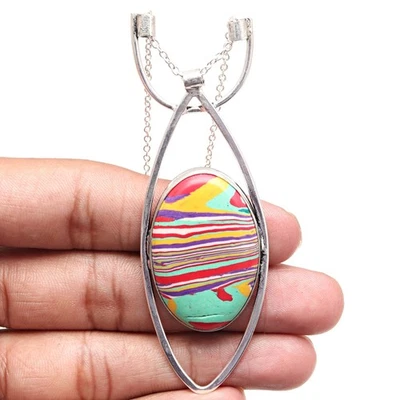 Collar Joyería Arco Iris Piedras Preciosas Calsílice Joyería Collar Gargantilla Foto 1 de 4