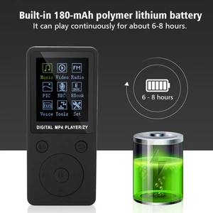 Portable Screen MP4 Music Player Support 32GB TF Card With Headphone Long St CHU - Picture 1 of 24