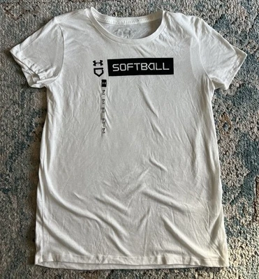 Under Armour Women's Softball Bar Short Sleeve Shirt White Size S NWOT - Image 1 of 2