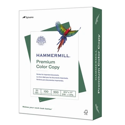 Hammermill Premium Color Copy Paper 100 Bright White 32lb 8.5 x 11 500 Sheets - Image 1 of 4