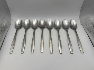 Set of 8 Dansk Stainless Steel VARIATION V Place / Soup Spoons Made in Korea - Image 1 of 4