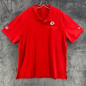 Nike Kansas City Chiefs Red Sleeve Dri-Fit UV On Field Pocket Polo XXL Stretch - Picture 1 of 14