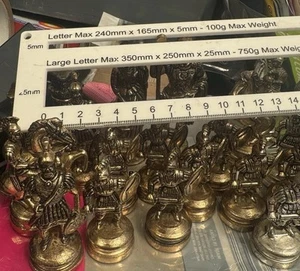 Manopoulos Greek Roman Army Large Chess Set - Brass Nickel Pawns - No Board - Picture 1 of 19