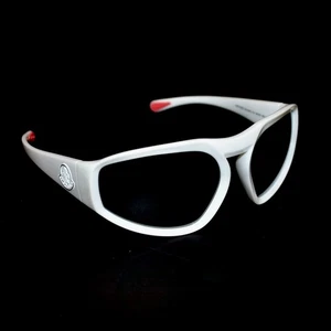 NWT $350 Moncler Pentagra Sport Sunglasses Men's White Mirrored Lens AUTHENTIC - Picture 1 of 12