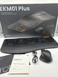ProtoArc EKM01 Plus Dual Mode Ergonomic Keyboard And Mouse Combo New Open Box - Photo 1/8