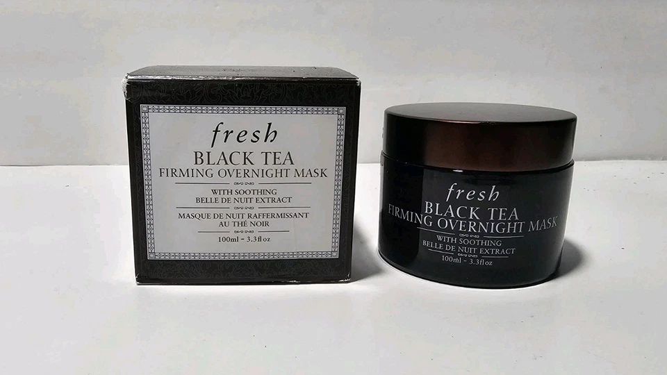Mascarilla reafirmante para pasar la noche de té negro fresco 3,3 OZ  ABIERTO. 90% COMPLETO Foto 1 de 1