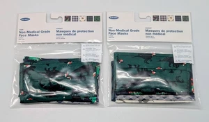 2 NEW Old Navy Kids 5 Pack Non Medical Grade Face Masks - Xmas Dinos & Plaid - Picture 1 of 3