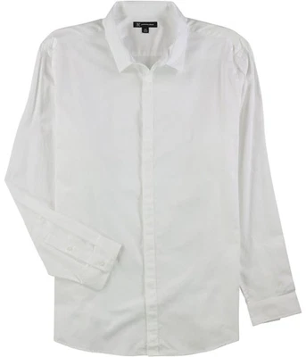 I.N.C Mens Solid Button Up Shirt, white, XL Neck - Image 1 of 2