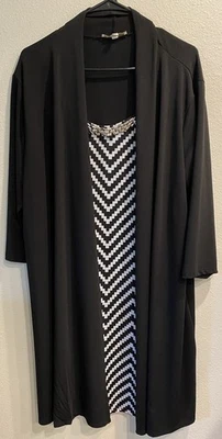 Vestido transparente Haani talla grande 3X mezcla de poliéster con collar de cuentas adjunto Foto 1 de 4