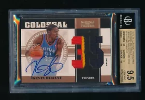 BGS 9.5 KEVIN DURANT 2010-11 NATIONAL TREASURES COLOSSAL PATCH AUTO #/10 *NETS* - Picture 1 of 2