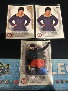 2018 TOPPS OLYMPICS CHLOE KIM Bronze Base + Action Silver Lot ROOKIE Snowboard - Picture 1 of 4