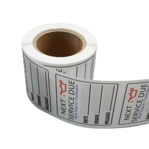 200 Pc Oil Change Stickers Next Service Due Reminder Sticker Roll Window 2" X 2" - Picture 1 of 9