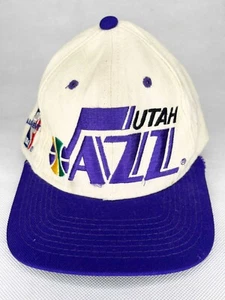 Vintage Sports Specialties NBA Utah Jazz Basketball Cap Hat Sz 6 5/8 White - Picture 1 of 7