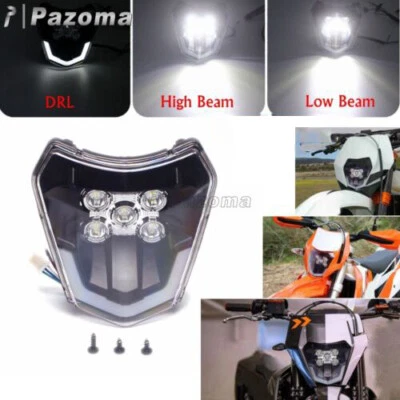 Dirt Bike LED Headlight with Light Bar For EXC XCF XCW TE 250 300 350 450 690R - Imagem 1 de 4