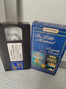 The Little Mermaid / Beauty and the Beast - 2 Complete Animated Features VHS - Imagen 1 de 3