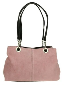 Italian Genuine Suede Leather Shoulder Bag Vera Pelle Expandable Handbag Fashion - Picture 1 of 158