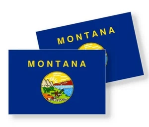 Montana State Flag - Set of 4 Vinyl Sticker / Adhesive Decals Various Sizes - Picture 1 of 2