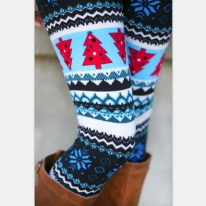 Weihnachts Leggins Panty Christbaum Schneeflocke Einheitsgröße Sexy - Bild 1 von 1