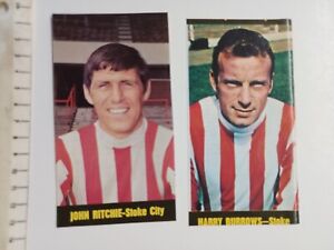 Football Cards (Paper) - STOKE CITY - Burrows + Ritchie - Super Strikers 1969