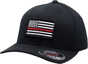 American Flag Red Line Flex Fit Hat-10550-10552 - Picture 1 of 3
