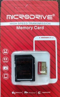 MicroDrive High Speed Memory microSDXC UHS-I card/ adapter 32GB-64GB-128GB-256GB - Image 1 of 3