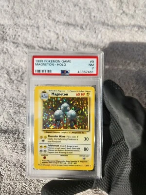 1999 Pokemon Base Set Magneton Holo Rare Unlimited Card #9 PSA 7 NM Near Mint - Image 1 of 4