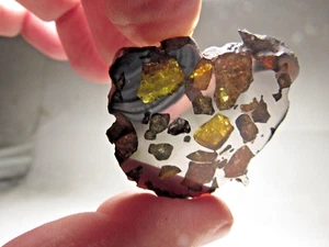 GREAT DEAL! GORGEOUS CRYSTALS! INCREDIBLE IMILAC PALLASITE METEORITE! 16.68 GMS - Picture 1 of 9