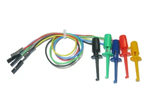 5 x Messleitungen  Klemmprüfspitzen mit 20cm Kabel Prüfkabel Buchse Dupont - Bild 1 von 2
