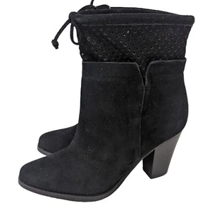 Botas al tobillo vintage Crown Clifton cuero gamuza para mujer 9,5 negro tacón - Imagen 1 de 12